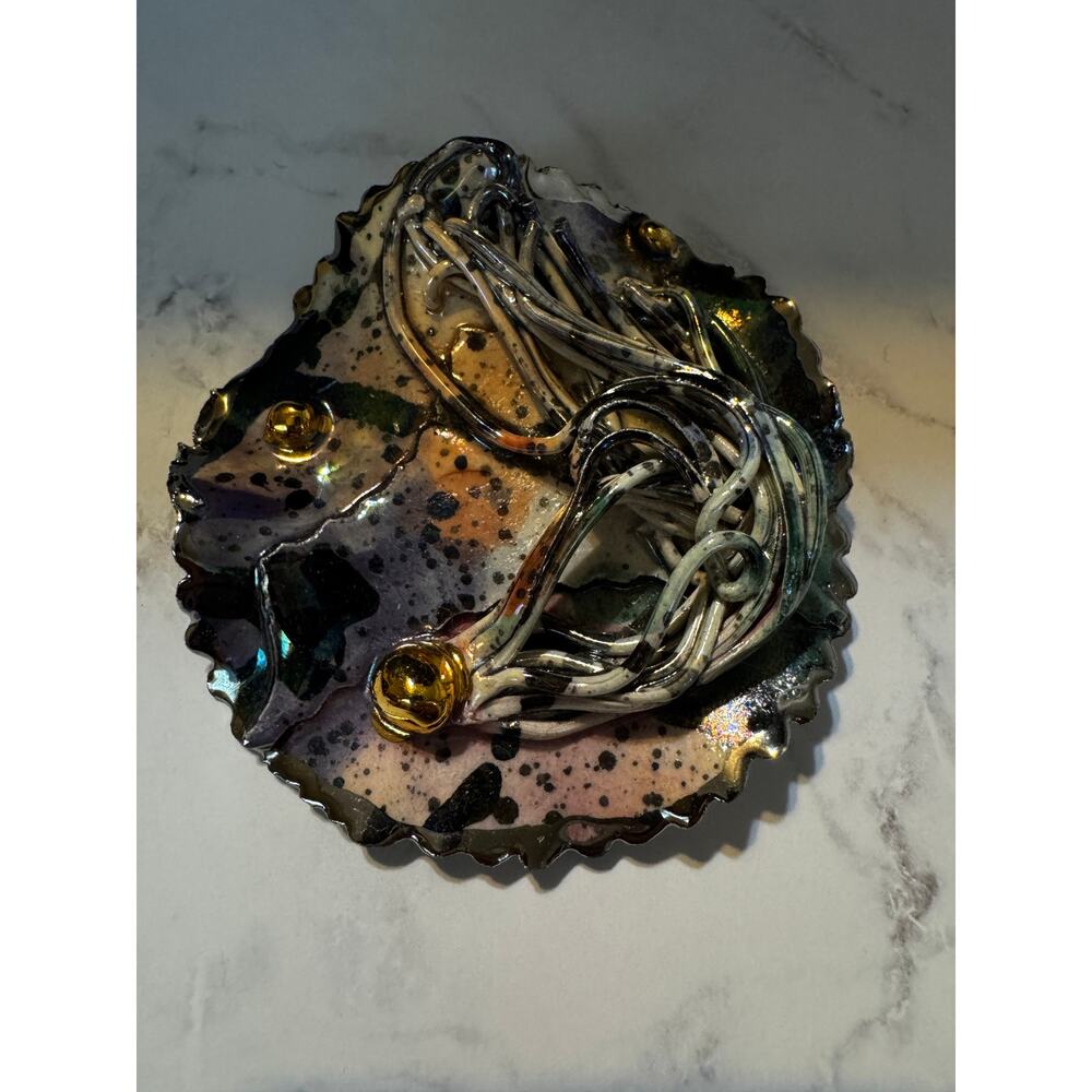 Vintage Amy Lacombe Wearable Art Abstract Avant Garde Brooch Pin Signed - Picture 3 of 7